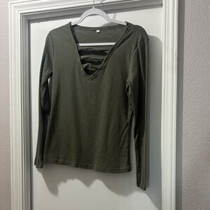 Elegant Olive Long Sleeve Top